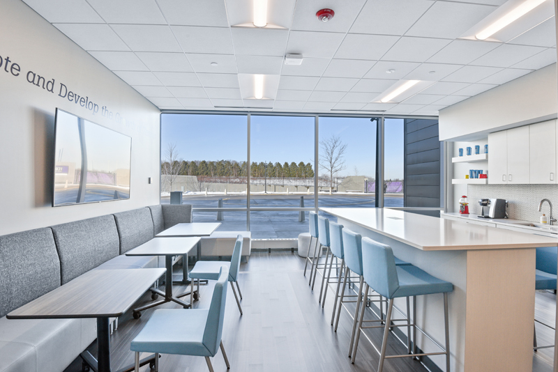 USTA Northern breakroom and seating areas