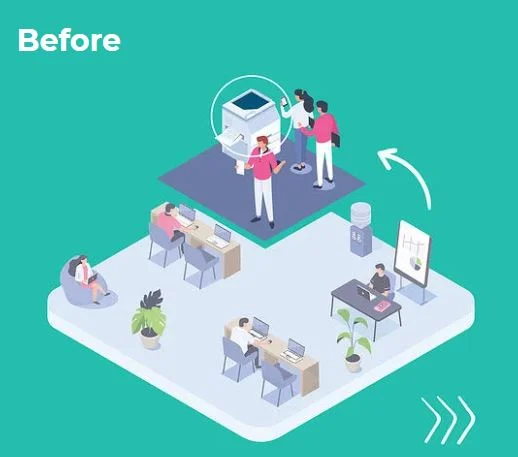 Before - Reimagine Your Printing Environment