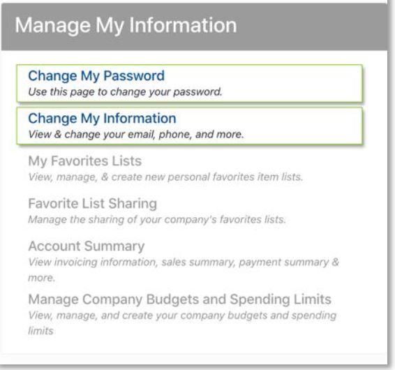 Managing Account Information