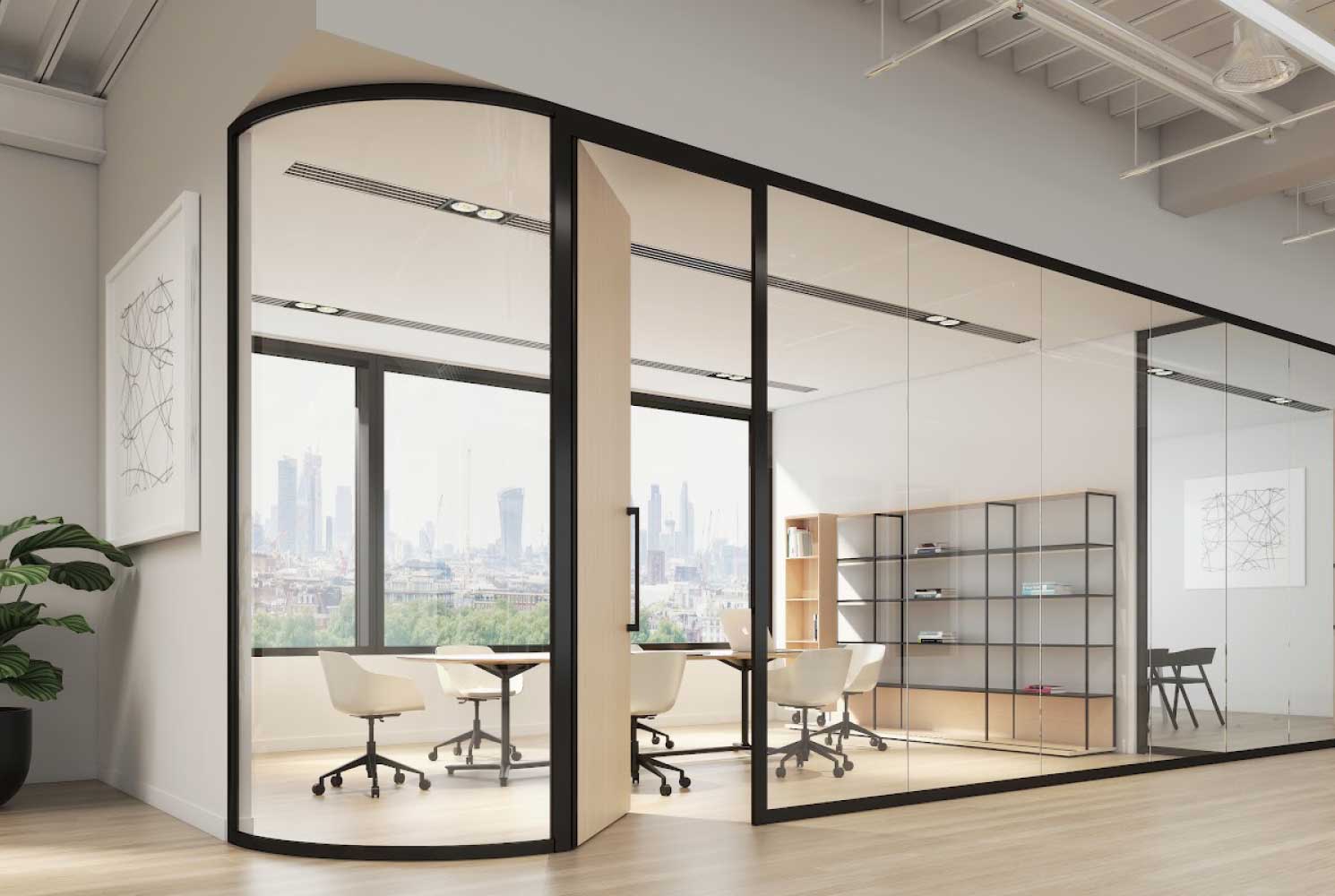 Meeting space featuring Teknion furniture and walls
