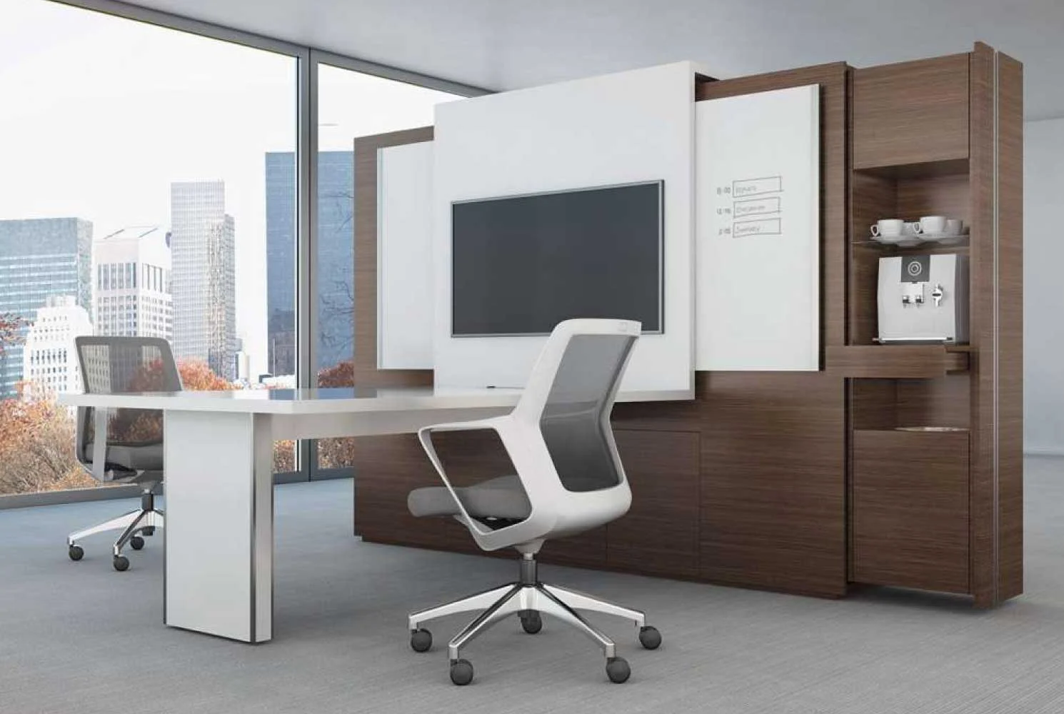 Meeting space featuring OFS Slate and Flexxy Seating