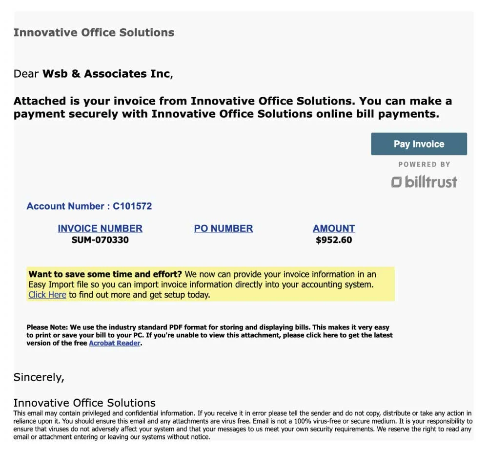 Invoice Email Notification