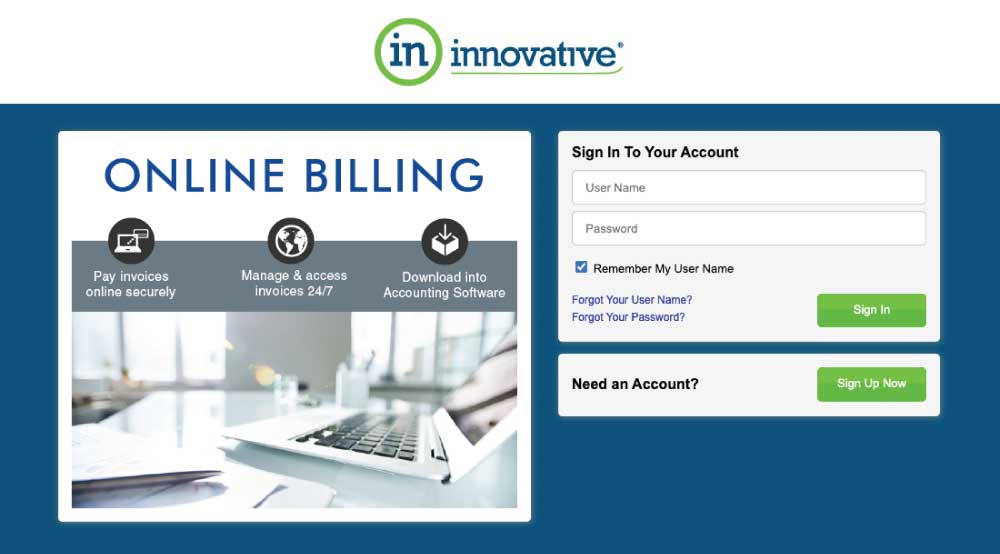 Innovative Billing Portal Login Page