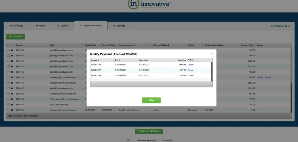 Billing Portal Payment Changes