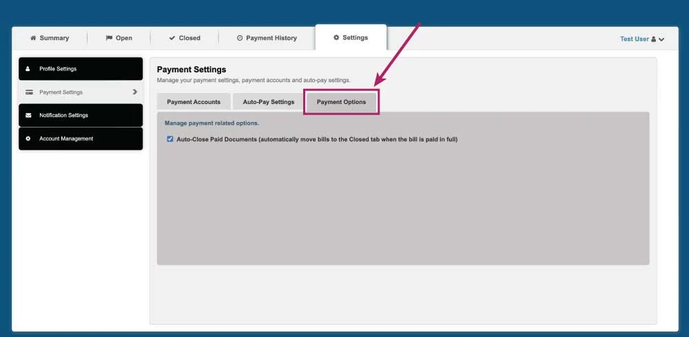 Billing Portal Settings Open Invoice to Closed