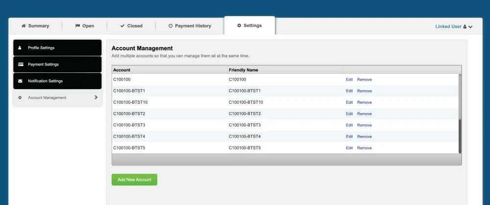 Billing Portal Settings Multiple Accounts